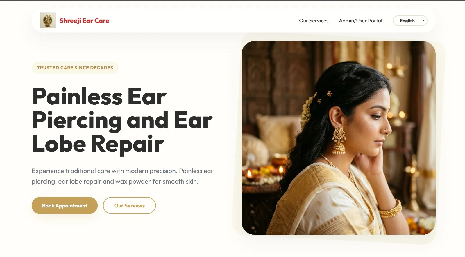 Shreeji Ear Care Platform - Medical UX design portfolio project by Raj Simaria